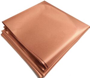 Copper Fabric Blocking RFID/RF-Reduce EMF/EMI Protection Certified Material Blocks RF Signals (WiFi, Cell, Bluetooth, Radiation Shielding) Golden Color 39"x43" inch